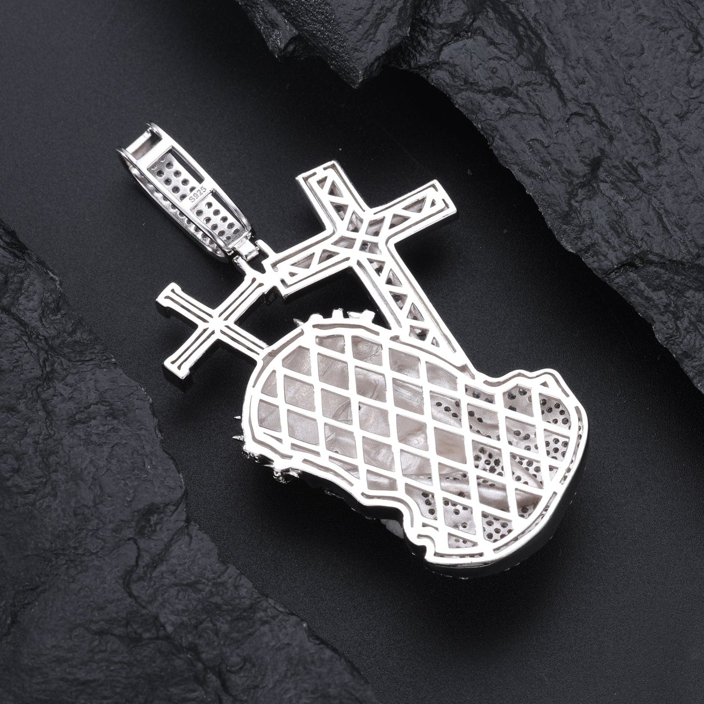 Pendentif Jesus 2 Crosses | Moissanite Frillz